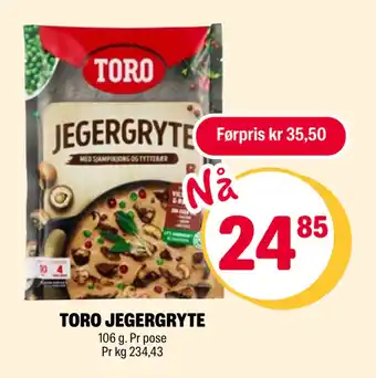 Coop Extra TORO JEGERGRYTE tilbud