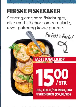 Meny FERSKE FISKEKAKER tilbud