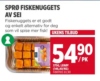 Meny SPRØ FISKENUGGETS AV SEI tilbud