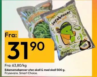 Gigaboks Edamamebønner uten skall & med skall 500 g tilbud