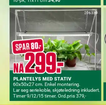 Europris Plantelys med stativ tilbud