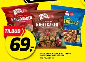 Bunnpris Gilde karbonader, kjøttkaker og svenske kjøttboller tilbud