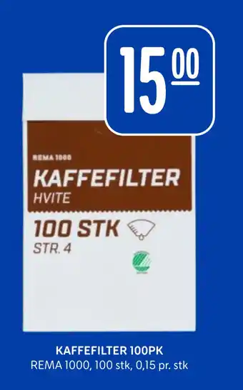 Rema 1000 KAFFEFILTER 100PK tilbud