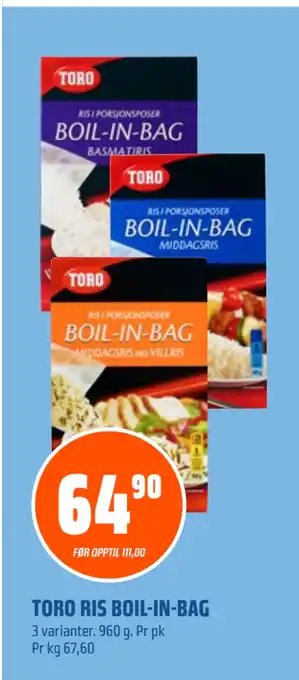 Coop Obs TORO RIS BOIL-IN-BAG tilbud