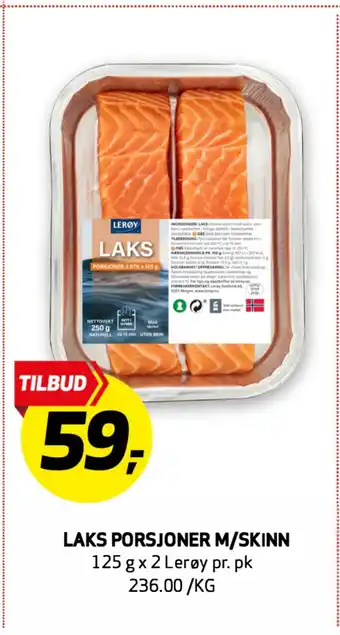 Bunnpris LAKS PORSJONER M/SKINN tilbud