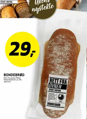 Bunnpris Bondebrød tilbud