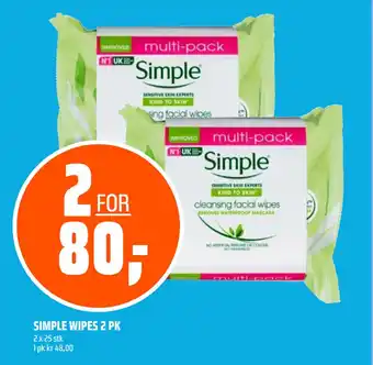 Coop Obs SIMPLE WIPES 2 PK tilbud