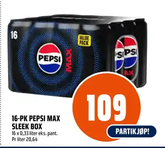 Coop Obs 16-PK PEPSI MAX SLEEK BOX tilbud