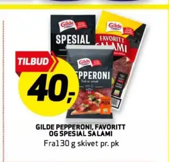 Bunnpris Gilde pepperoni, favoritt og spesial salami tilbud