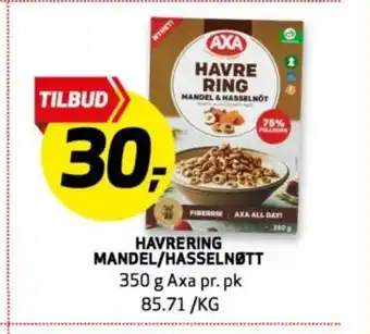 Bunnpris Havrering mandel/hasselnøtt tilbud