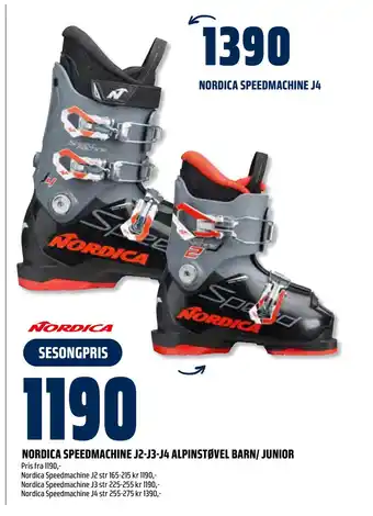 Coop Obs NORDICA SPEEDMACHINE J2-J3-J4 ALPINSTØVEL BARN/ JUNIOR tilbud