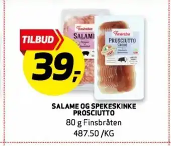 Bunnpris Salame og spekeskinke prosciutto tilbud