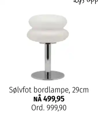 Nille Sølvfot bordlampe, 29cm tilbud