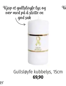 Nille Gullsløyfe kubbelys, 15cm tilbud