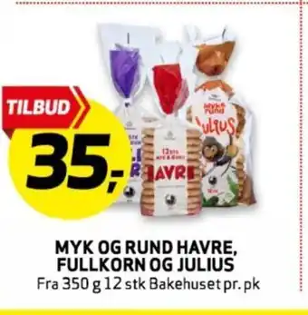 Bunnpris Myk og rund havre, fullkorn og julius tilbud