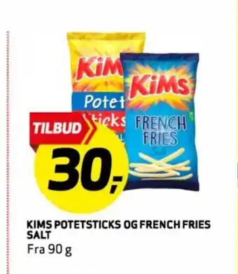 Bunnpris Kims potetsticks og french fries salt tilbud