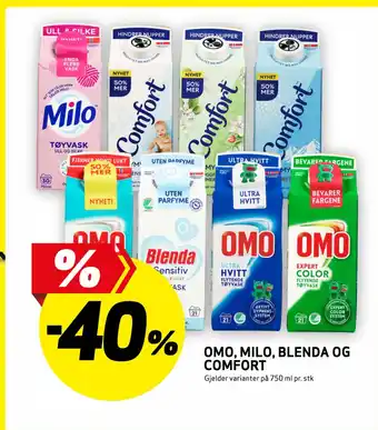 Bunnpris Omo, milo, blenda og comfort tilbud