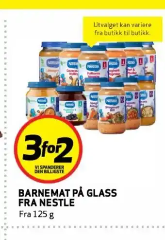 Bunnpris Barnemat på glass fra nestle fra tilbud