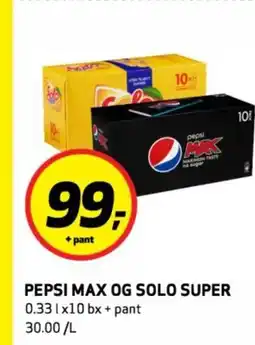 Bunnpris Pepsi max og solo super tilbud