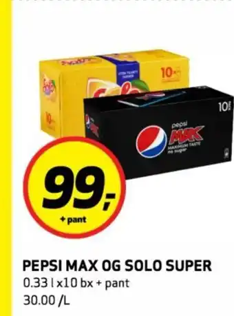 Bunnpris Pepsi max og solo super tilbud