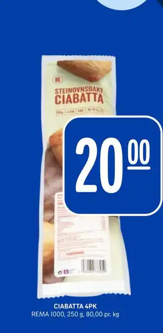 Rema 1000 Ciabatta 4pk tilbud