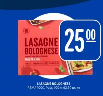 Rema 1000 LASAGNE BOLOGNESE tilbud