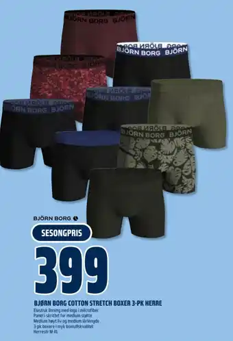 Coop Obs Bjørn borg cotton stretch boxer 3-pk herre tilbud