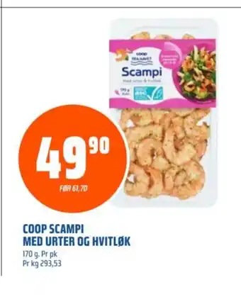 Coop Obs Coop scampi med urter og hvitløk tilbud