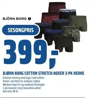 Coop Obs Bjørn borg cotton stretch boxer 3-pk herre tilbud