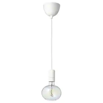 IKEA Sunneby / molnart Taklampe med lyspære, hvit/ellipseformet flerfarget tilbud