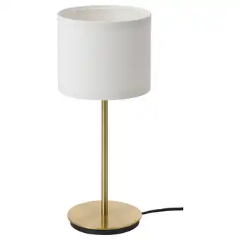 IKEA Ringsta / skaftet Bordlampe, hvit/messing, 41 cm tilbud