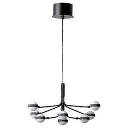 IKEA Storslinga led-lysekrone, 8-armet, svart/hvit, 70 cm tilbud