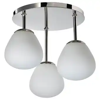 IKEA Dejsa 3-armet taklampe, forkrommet/opalhvit glass tilbud