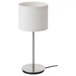 IKEA Ringsta / skaftet Bordlampe, hvit/forniklet, 41 cm tilbud