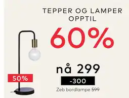 Skeidar Zeb bordlampe tilbud