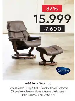 Skeidar Stressless Ruby Stol u/krakk tilbud