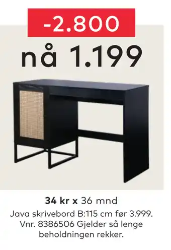 Skeidar Java skrivebord tilbud