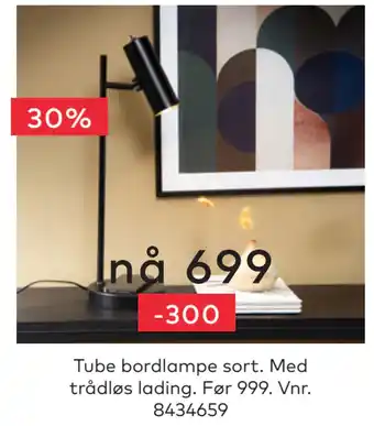 Skeidar Tube bordlampe sort tilbud