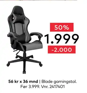 Skeidar Blade gamingstol tilbud