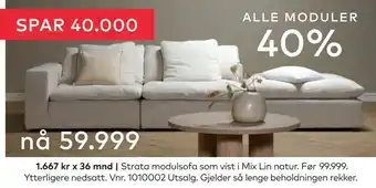 Skeidar Strata modulsofa tilbud