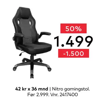 Skeidar Nitro gamingstol tilbud