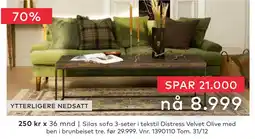 Skeidar Silas sofa 3-seter tilbud