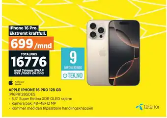 POWER APPLE IPHONE 16 PRO 128 GB tilbud