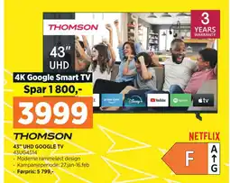 POWER 43 UHD GOOGLE TV tilbud