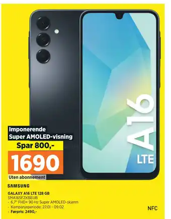 POWER GALAXY A16 LTE 128 GB tilbud