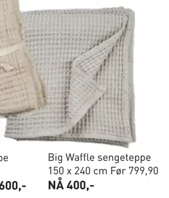 Kid Interiør Big Waffle sengeteppe tilbud