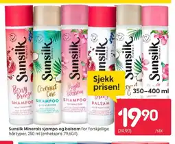 Rusta Sunsilk Minerals sjampo og balsam tilbud