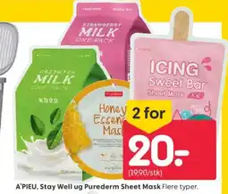 Rusta A'PIEU, Stay Well ug Purederm Sheet Mask tilbud