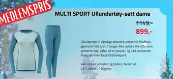 Sport 1 Multi sport ullundertøy-sett dame tilbud