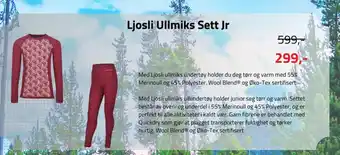 Sport 1 Ljosli Ullmiks Sett Jr tilbud